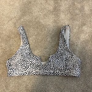 Black and White Spotted Bikini Top